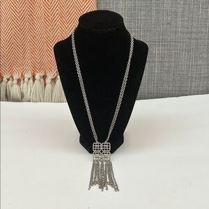 Elegant Silver Chain Necklace with Tassel